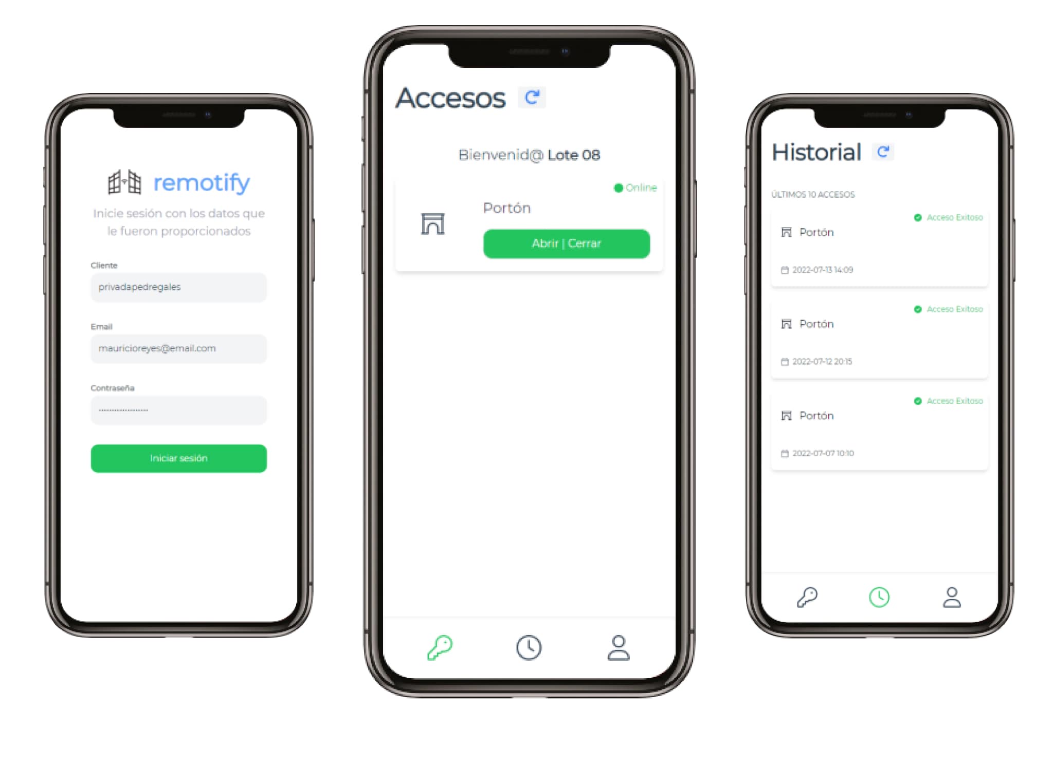 App para usar rejas y portones eléctricos